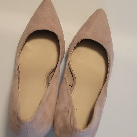 Forever 21 Beige Nude Suede Point Toe D'Orsay Heels Pumps US 6.5 - Picture 13 of 13